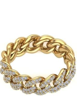 Margento Jewels - 925 Sterling Silver Link Chain Gold Ring