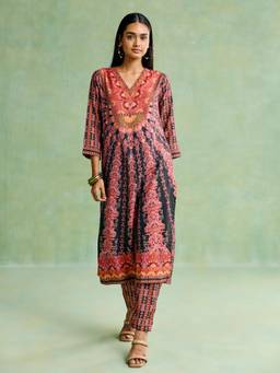 Aarke Ritu Kumar - Multi-Color Viscose Printed Kurta with Pant