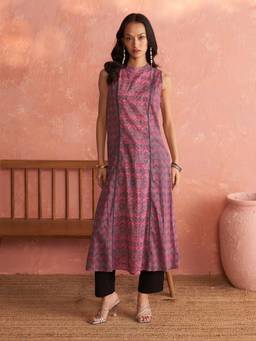 Aarke Ritu Kumar - Pink Cotton Paisley Kurta