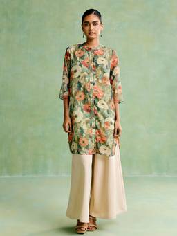 Aarke Ritu Kumar - Multi-Color Polyester Floral Kurta