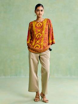 Aarke Ritu Kumar - Mustard Viscose Printed Tunic