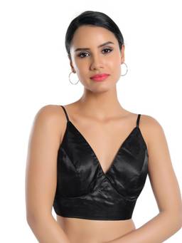 VAMAS - THE DESIGNER BLOUSES - Tissue Padded Back Open Sleeveless Saree Blouse
