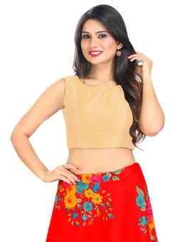 VAMAS - THE DESIGNER BLOUSES - Mulbury Silk Padded Back Open Sleeveless Saree Blouse