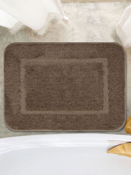 Saral Home - Brown Good Morning Micro Soft & Antiskid Backing Mat