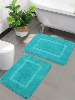 Saral Home - Aqua Good Morning Micro Soft & Antiskid Mats (Pack Of 2)