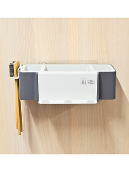 Voncasa - Grey Rectangular Plastic Bathroom Accessories Holder