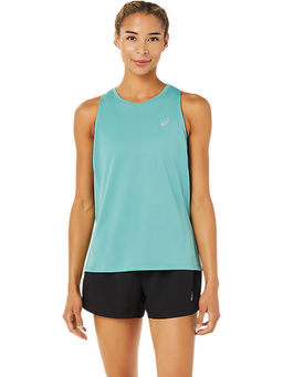 ASICS - Silver Green Women Running Tanks