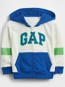 GAP - Off White Colorblock Cotton Blend Relaxed Hoodie