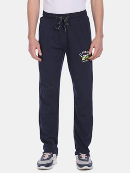 U.S. POLO ASSN. - Men Navy I606 Comfort Fit Solid Cotton Polyester Track Pants