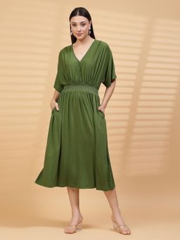 Zelena - Women Half Sleeves 95% Viscose 5% Elastane Maternity Zipless Feeding Dress