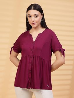 Zelena - Women Half Sleeves 95% Viscose 5% Elastane Maternity Zipless Feeding Top