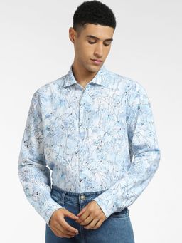 Jack & Jones - Blue Floral Print Full Sleeves Shirt