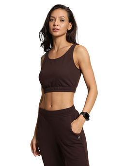 Van Heusen Woman Lingerie and Athleisure - Sleeveless And Round Neck Crop Top - Chocolate Plum