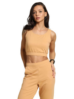 Van Heusen Woman Lingerie and Athleisure - Sleeveless And Round Neck Crop Top - Fenugreek