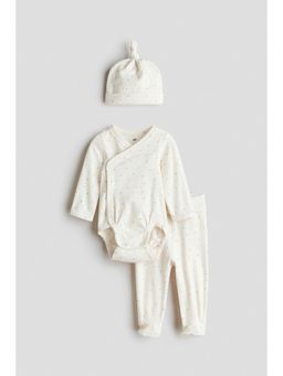 H&M - Unisex White 3-Piece Cotton Jersey Set