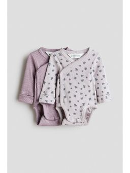 H&M - Unisex Purple 2-Pack Room-To-Grow Bodysuits