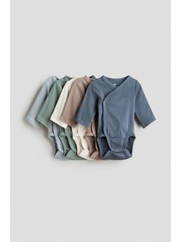H&M - Unisex Multi-Color 5-Pack Wrapover Bodysuits