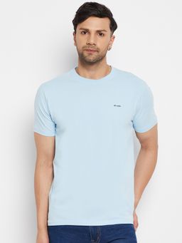 98 Degree North - Men Cotton Lycra Round Neck T-Shirt-Blue