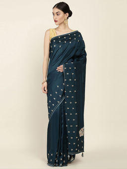 Soch - Embellished Art Silk Saree with Unstitched Blouse