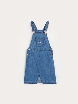 Blue Giraffe - Girls Blue Solid Dungaree