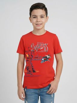 Blue Giraffe - Monte Carlo Boys Regular Fit Half Sleeve Round Neck Printed T-Shirt