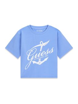 Guess - Blue Cotton Logo Girls T-Shirt