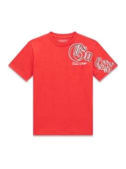 Guess - Red Cotton Logo Boys T-Shirt