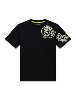 Blue Giraffe - Guess Black Cotton Logo Boys T-Shirt
