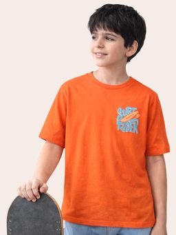 Blue Giraffe - Purple United Kids Boys Surf Rider Orange T-Shirt