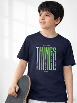 Blue Giraffe - Purple United Kids Boys Navy Blue Bold T-Shirt