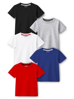 Trampoline - Boys Half Sleeve Solid T-Shirt Pack of 5