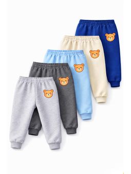 Trampoline - Boys Cotton Blend Knit Printed Joggers Pack of 5