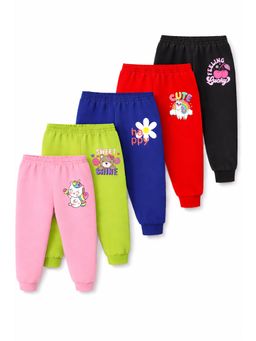 Trampoline - Girls Printed Joggers Pack of 5