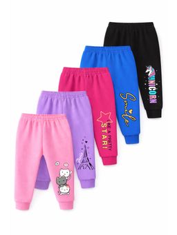 Trampoline - Girls Printed Joggers Pack of 5