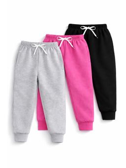 Trampoline - Girls Cotton Blend Knit Solid Joggers Pack of 3