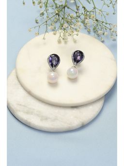 Biba - Purple Brass Earrings