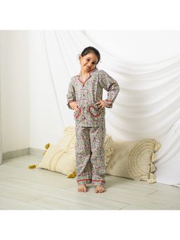 Fairies Forever - Girls Multi-Color Cotton Floral Printed Shirt With Pant