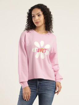 Levi's - Womens Pink Printed Crew Neck Sweatshirt
