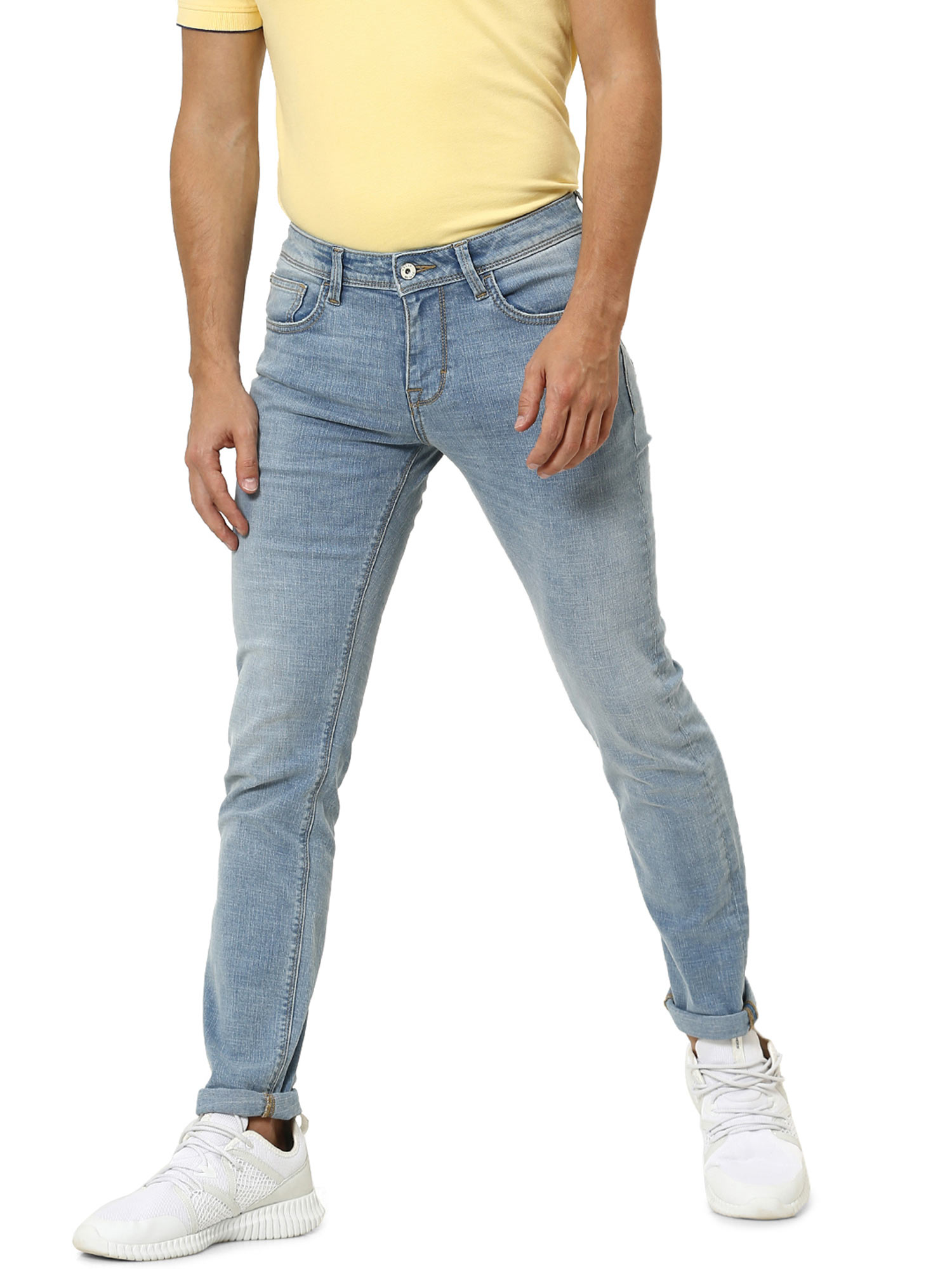 Buy Celio Blue Solid Jeans Online 
