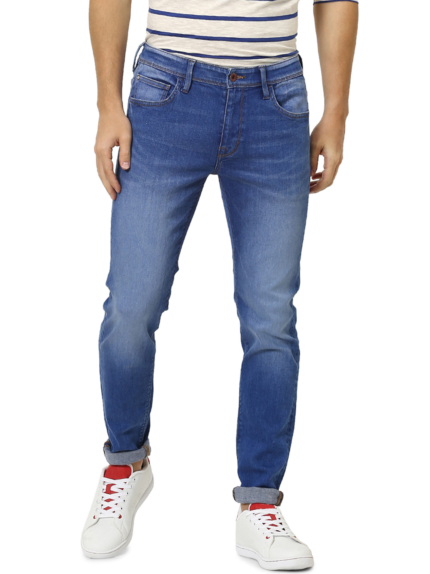 Buy Celio Blue Solid Jeans Online 