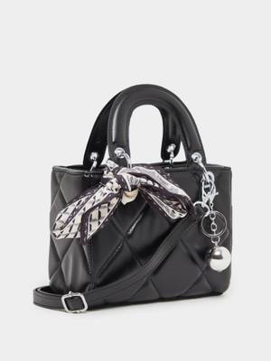 Buy Styli Women Textured with Scarf Folder and Key Chain Detail Handbag ...
