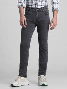 Jack & Jones - Grey Ben Skinny Fit Low Rise Stretch Jeans