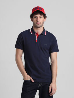 Jack & Jones - Blue Slim Fit Non Stretch Polo T-Shirt