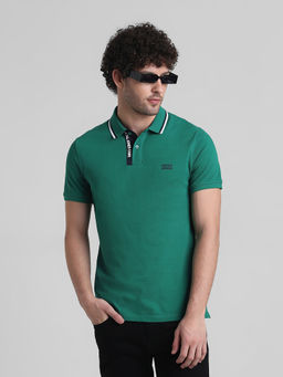 Jack & Jones - Green Slim Fit Non Stretch Polo T-Shirt