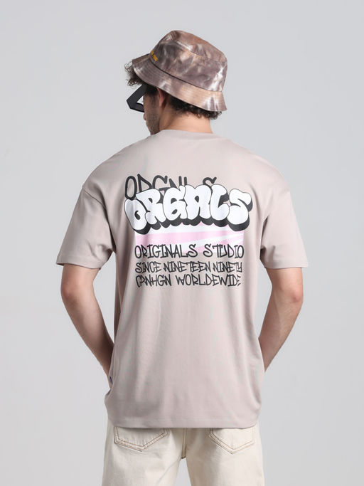 Buy Jack Jones Brown Drop Shoulder-Boxy Fit Non Stretch T-Shirt - Main Image