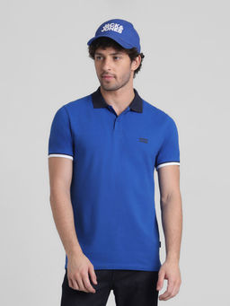 Jack & Jones - Blue Slim Fit Non Stretch Polo T-Shirt