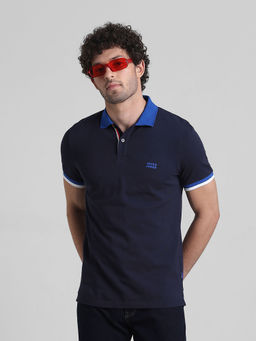 Jack & Jones - Blue Slim Fit Non Stretch Polo T-Shirt