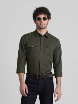 Jack & Jones - Green Slim Fit Non Stretch Shirt