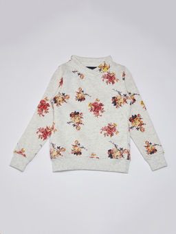 CRIMSOUNE CLUB - Grey Floral Sweatshirt