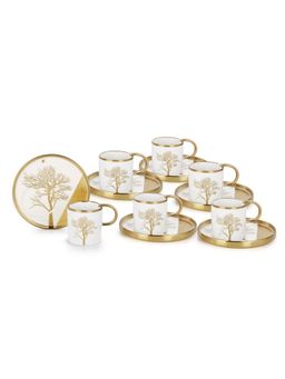 Momentz - Ceramic 6 Pcs Cup & Saucer Gold